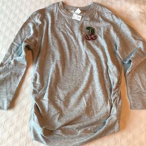 H&M Maternity grey sweater with jewel cherry 🍒